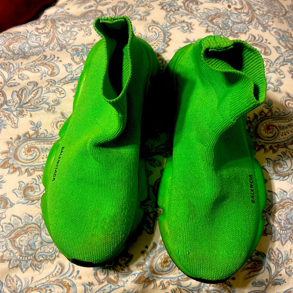 Lime green kids sz 12-12 1/2 Sock shoe Balenciaga